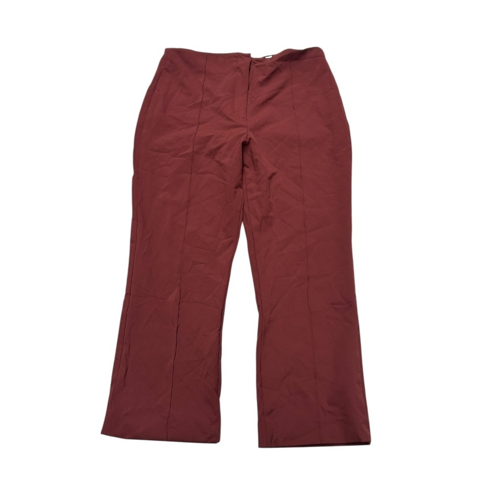Veronica Beard Slacks Tailored Boot-Cut Trouser Pants in Red Wine Flawed
